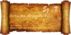 Sztojka Kristóf névjegykártya